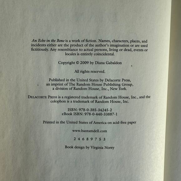 Diana Gabaldon An Echo in the Bone Outlander Book #7 Hardcover - Picture 7 of 7